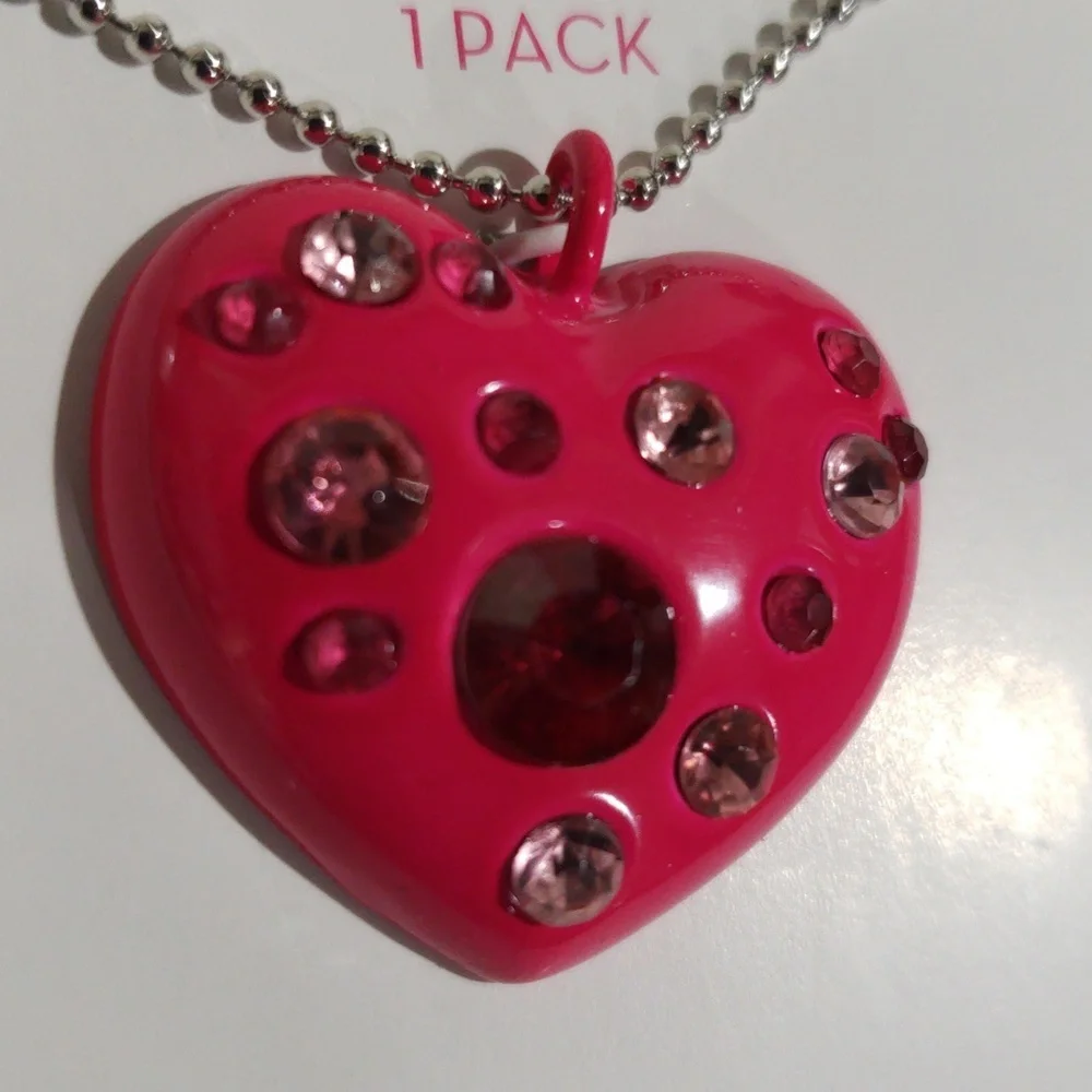 Xhilaration Rhinestones Red Heart Pendant Necklace  - 18